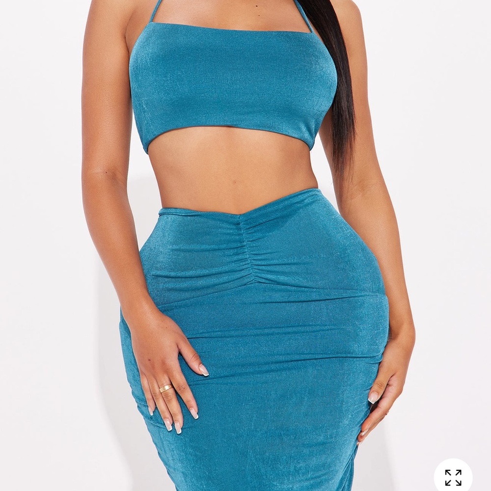 Fashion Nova Turquoise Skirt Set